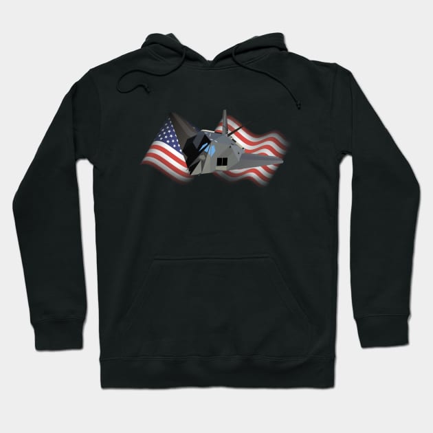 American Stealth Attack Aircraft F-117 Hoodie by NorseTech